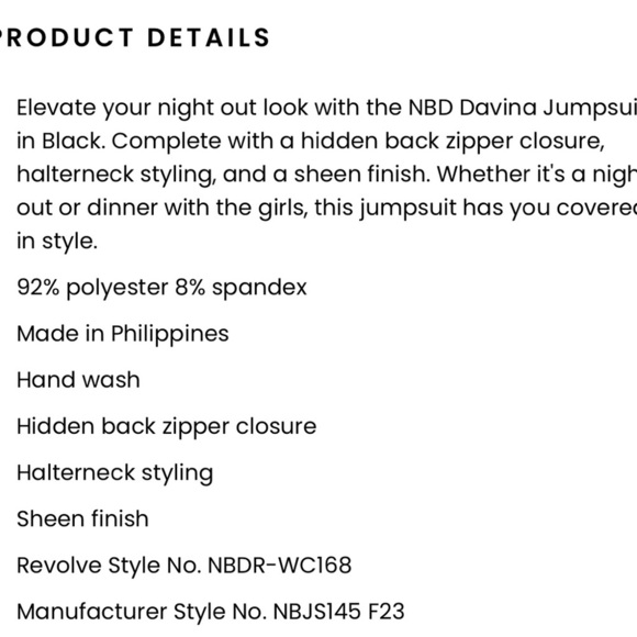 - NBD jumpsuit by Revolve S Davina romper $218 - Picture 9 of 10